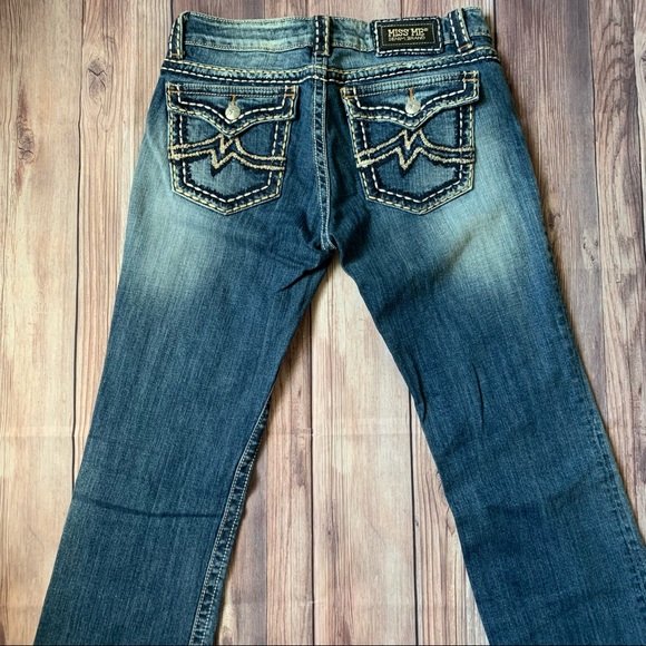 Miss Me Embroidered Denim Jeans Size 31 - Picture 3 of 4